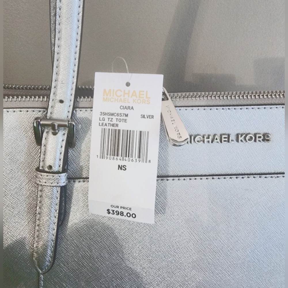 Michael Kors Ciara Large Leather Tote Bag Purse NWT - Picture 4 of 10